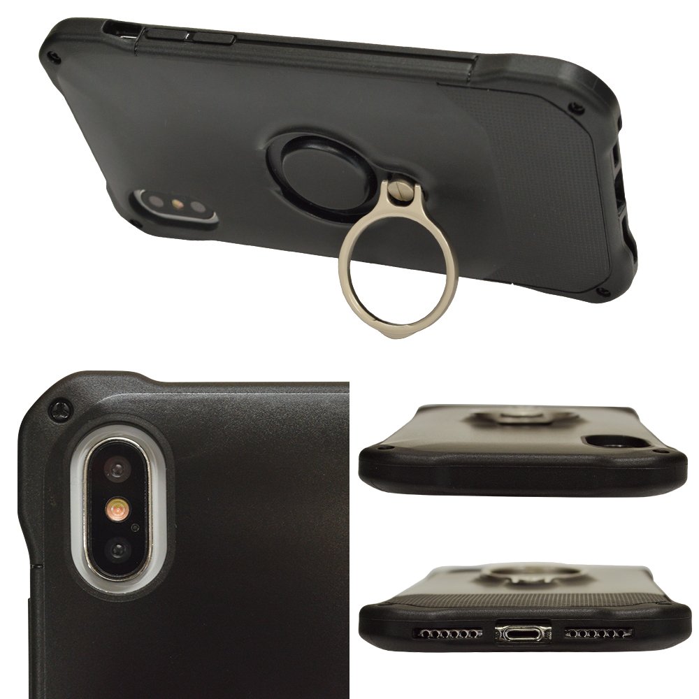 ❤残り１点❤アィフォンケース【多機能スタンド】縦横両対応 リング ディープブルー 41EhbeX37qL.jpg